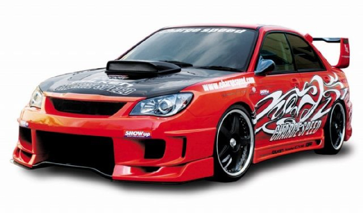 Type-2 Chargespeed Frontstoßstange Subaru Impreza GDF/G 06-07, mit Carbon Splitter