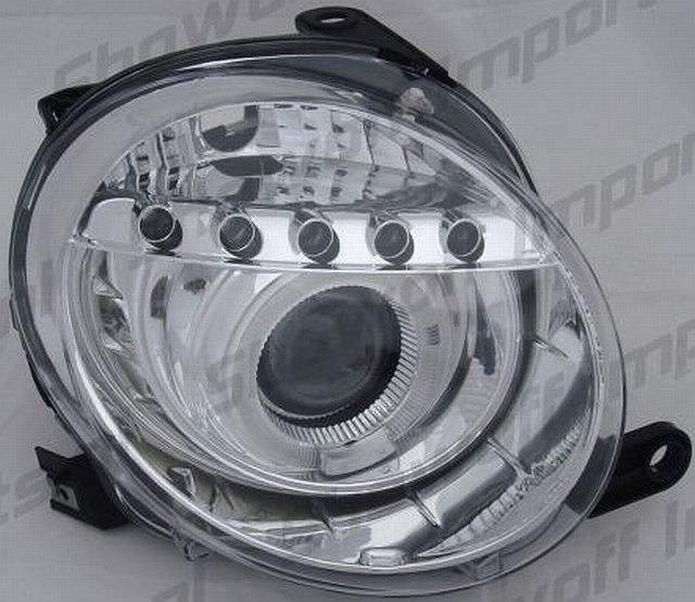 Angel Eyes Scheinwerfer Fiat 500 ab 07 Chrom