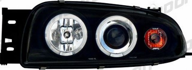 Angel Eyes Scheinwerfer Ford Fiesta mk4 96-99 Schwarz