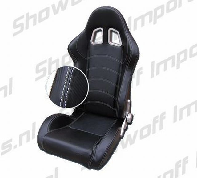 SPL Adjustable Racing Seat Model Z Black/White +Carbonlook