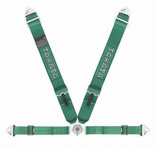 Takata Renn-Sicherheitsgurt RACE 4-Point Green Snap-on