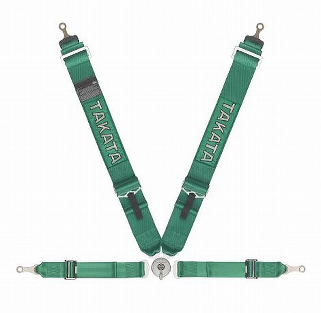 Takata Renn-Sicherheitsgurt RACE 4-Point Green Bolt-on