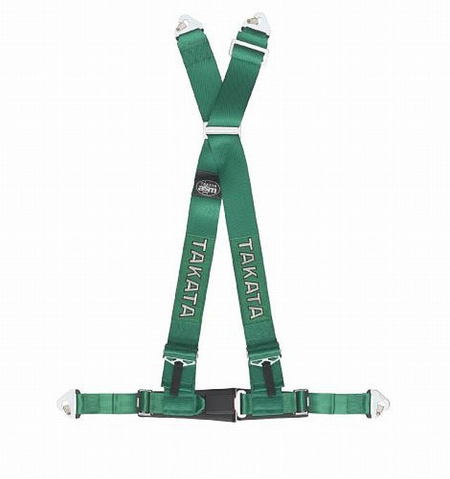 Takata Renn-Sicherheitsgurt DRIFT III 4-Point Green Snap-on