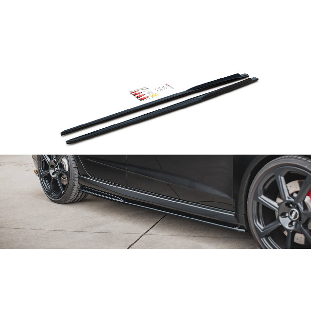 Seitenschweller Ansatz Cup Leisten V.2 für Audi RS3 8V Sportback Facelift schwarz matt