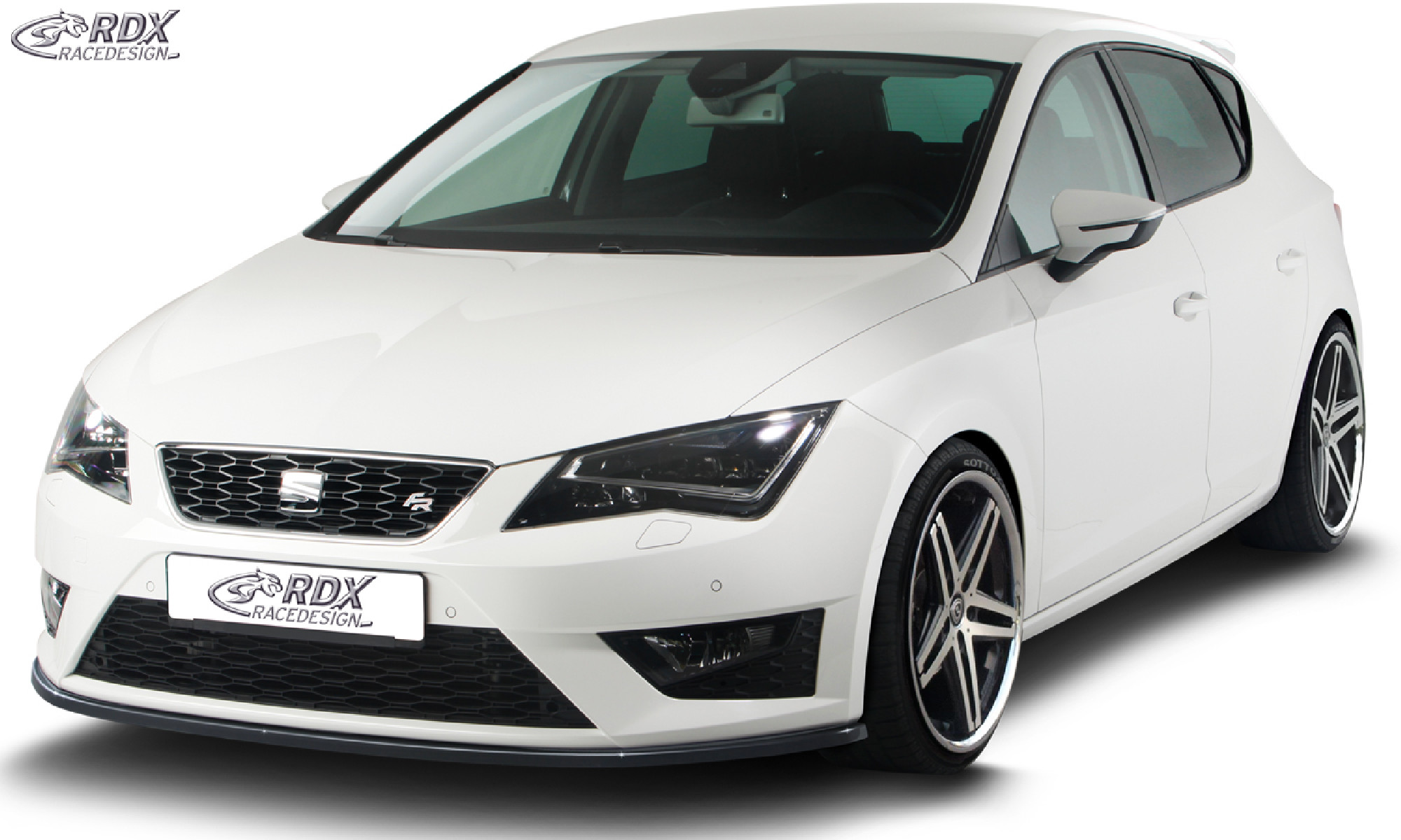 Frontspoiler für SEAT Leon 5F FR + Cupra / Leon 5F SC FR + Cupra / Leon 5F ST FR + Cupra Frontlippe Front Ansatz Vorne Spoilerlippe Schwert 