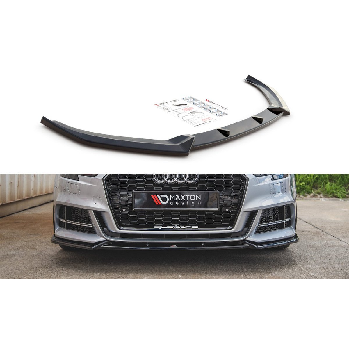Cup Spoilerlippe Front Ansatz V.3 für Audi S3 / A3 S-Line 8V Facelift schwarz matt Cup Spoilerlippe Front Ansatz V.3 für Audi S3 / A3 S-Line 8V Facelift schwarz matt