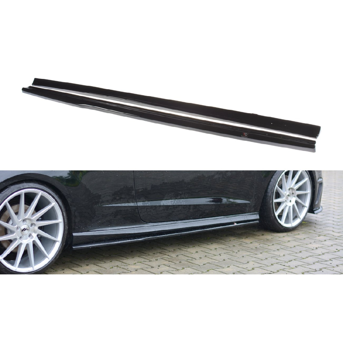 Seitenschweller Ansatz Cup Leisten für Audi S3 / A3 S-Line 8V / 8V FL Hatchback schwarz matt Seitenschweller Ansatz Cup Leisten für Audi S3 / A3 S-Line 8V / 8V FL Hatchback schwarz matt
