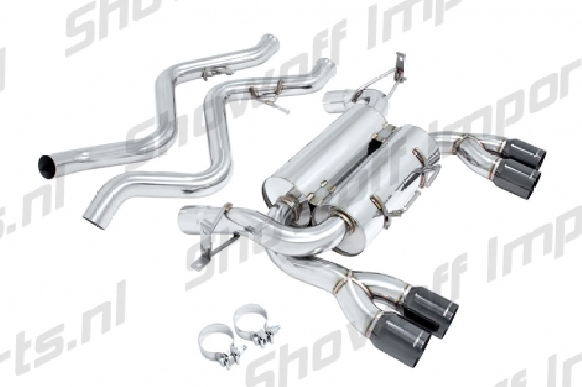 BMW E92 M3 08-13 Axle Back Exhaust Black Chrome Roll Tip BMW E92 M3 08-13 Axle Back Exhaust Black Chrome Roll Tip