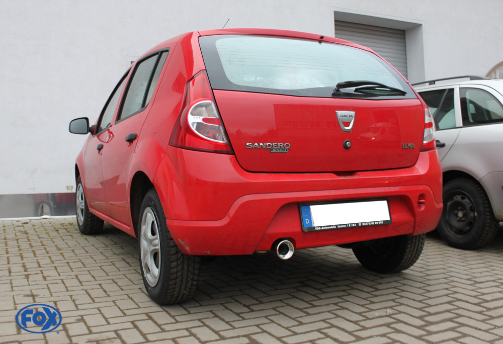 FOX Dacia Sandero  Endrohr auf original ESD - 1x90 Typ 13