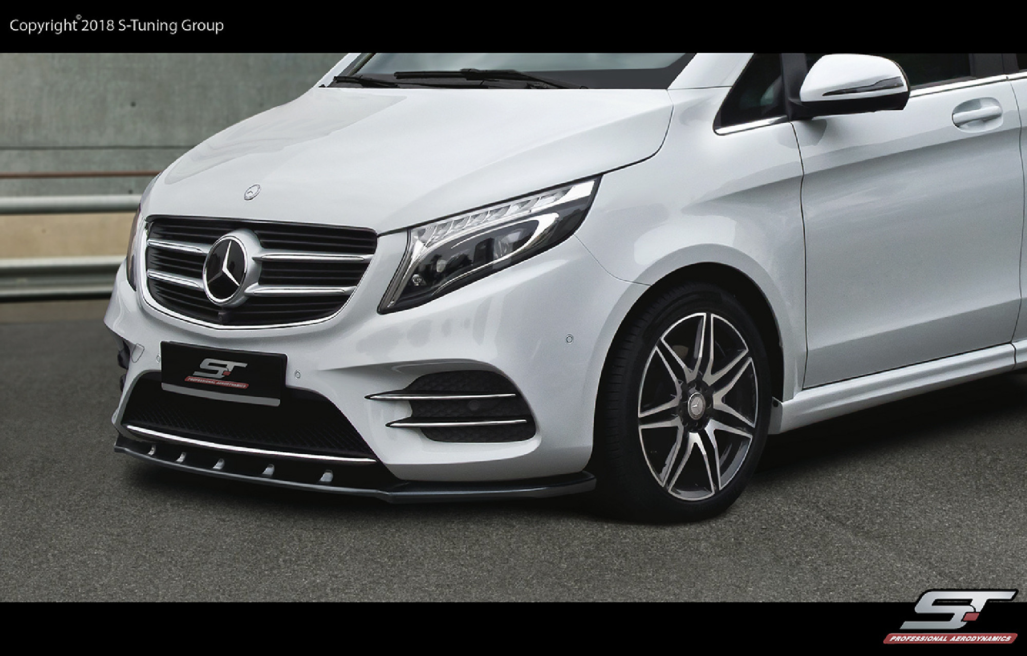 Frontlippe Frontansatz für Mercedes-Benz V-Class AMG-Line W447 Frontspoiler Lippe