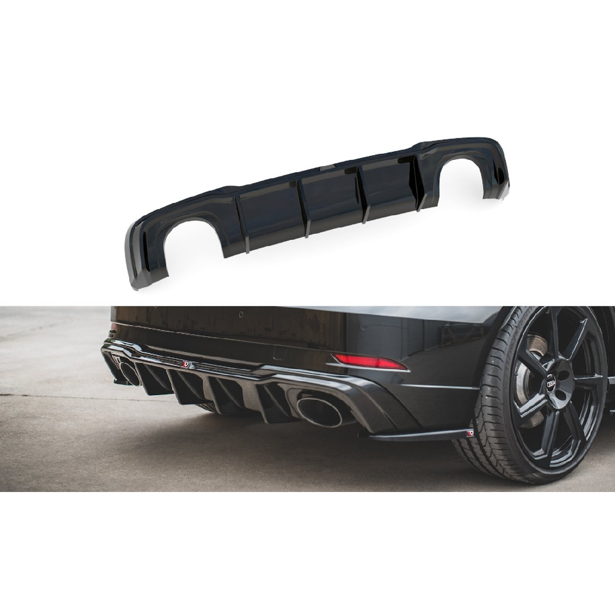 Heck Ansatz Diffusor V.2 für Audi RS3 8V Sportback Facelift schwarz matt Heck Ansatz Diffusor V.2 für Audi RS3 8V Sportback Facelift schwarz matt