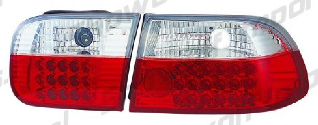 Honda Civic 92-95 3D Hatchback Red/Clear G4 LED Taillights