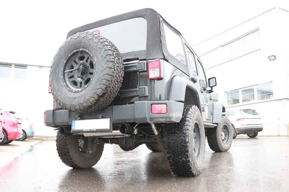 Jeep Wrangler III - JK Endschalldämpfer quer Ausgang rechts/links - 1x100 Typ 25 rechts/links schwarz emalliert