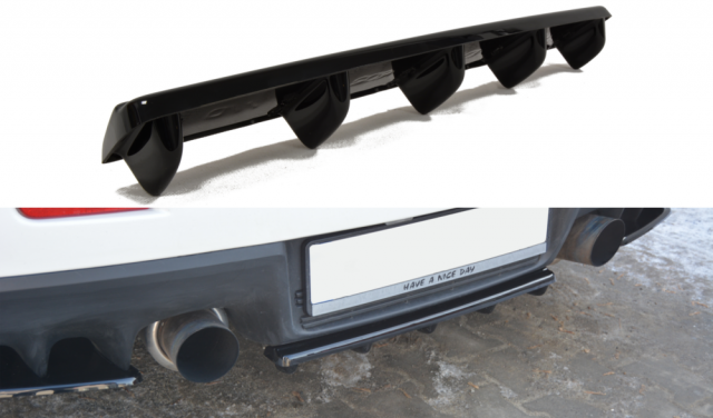 ZENTRALE HINTEN SPLITTER MITSUBISHI LANCER EVO X (MIT SENKRECHTEN BALKEN)