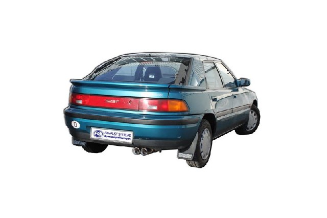 FOX Mazda 323 Typ BG/ MX3 Typ EC  Endschalldämpfer mit Flansch - 2x80 Typ 13