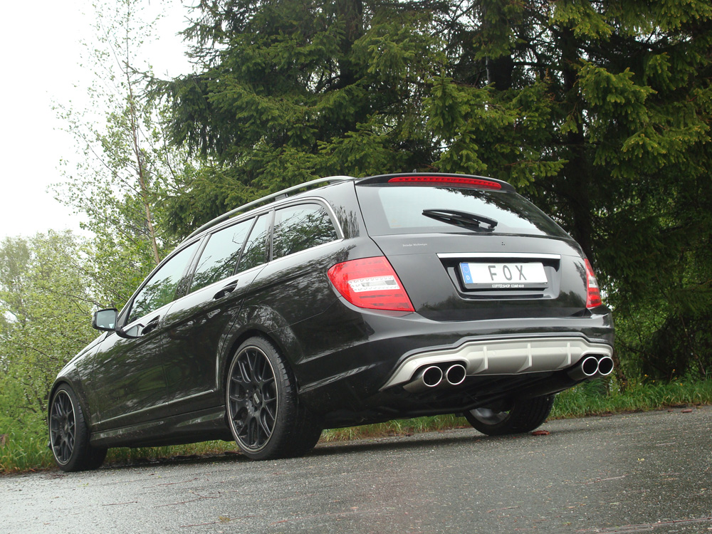 Mercedes C-Klasse 4 Zylinder - 204 AMG-P. + C63 Diff. Endschalldämpfer rechts/links mit Y-Verbindungsstück - 2x115x85 Typ 32 rechts/links
