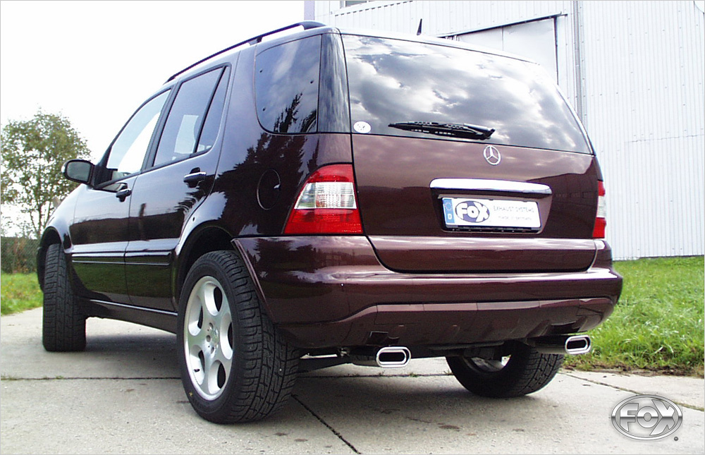 FOX Mercedes M-Klasse Typ W163  Endschalldämpfer Ausgang rechts/links (Eingang einflutig) - 135x80 Typ 53 rechts/links