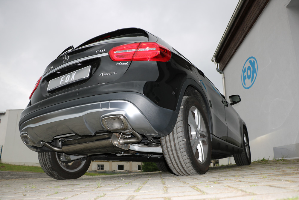 Mercedes GLA - X156 4-matic Endschalldämpfer quer Ausgang rechts/links - 1x50mm rechts/links Ausgang in den originalen Endrohren