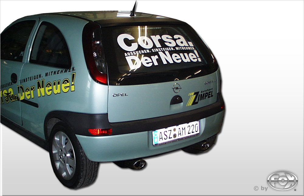 FOX Opel Corsa C  Endschalldämpfer Ausgang rechts/links - 115x85 Typ 33 rechts/links 