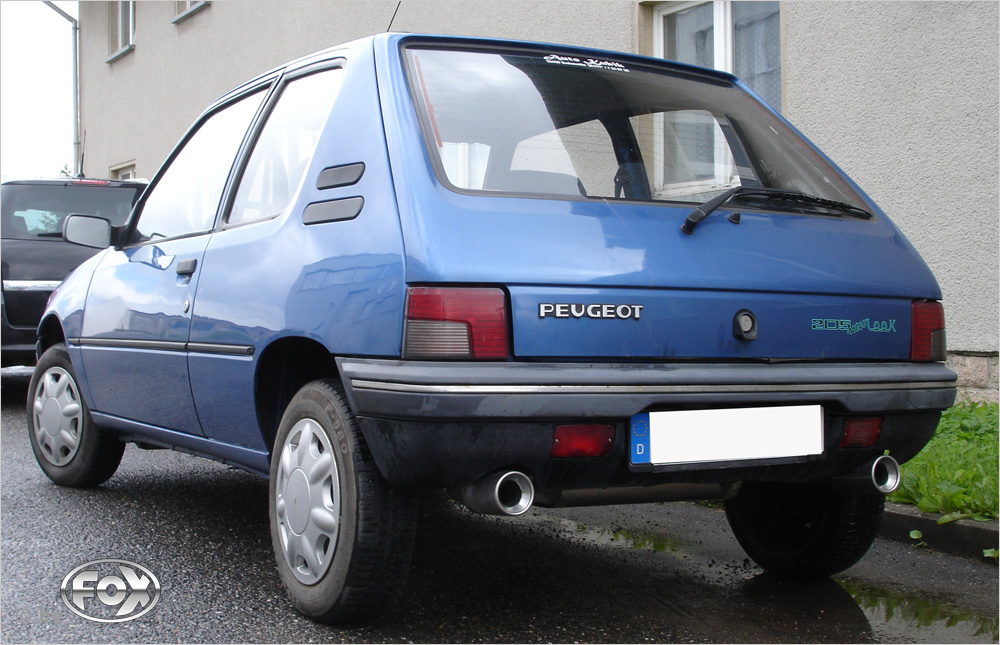 FOX Peugeot 205  Endschalldämpfer quer Ausgang rechts/links - 1x90 Typ 13 rechts/links