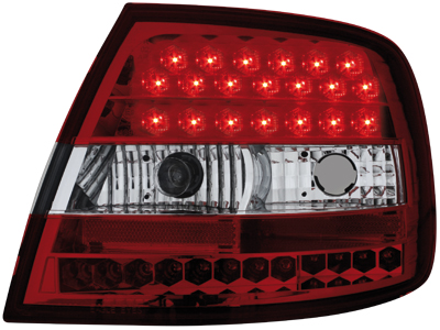 LED Rückleuchten Audi A4 B5 Lim. 95-10.00 red/crystal LED Rückleuchten Audi A4 B5 Lim. 95-10.00 red/crystal