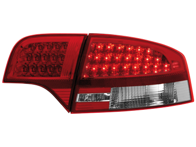 LED Rückleuchten Audi A4 B7 Limousine 04-08 red/crystal LED Rückleuchten Audi A4 B7 Limousine 04-08 red/crystal