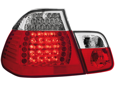 LED Rückleuchten BMW 3er E46 Lim. 98-01 red/crystal 4-teilig LED Rückleuchten BMW 3er E46 Lim. 98-01 red/crystal 4-teilig