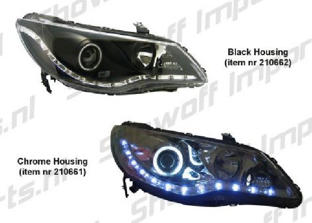 Honda Civic 4D Hybrid 06+ Daydrive LED Headlights Black