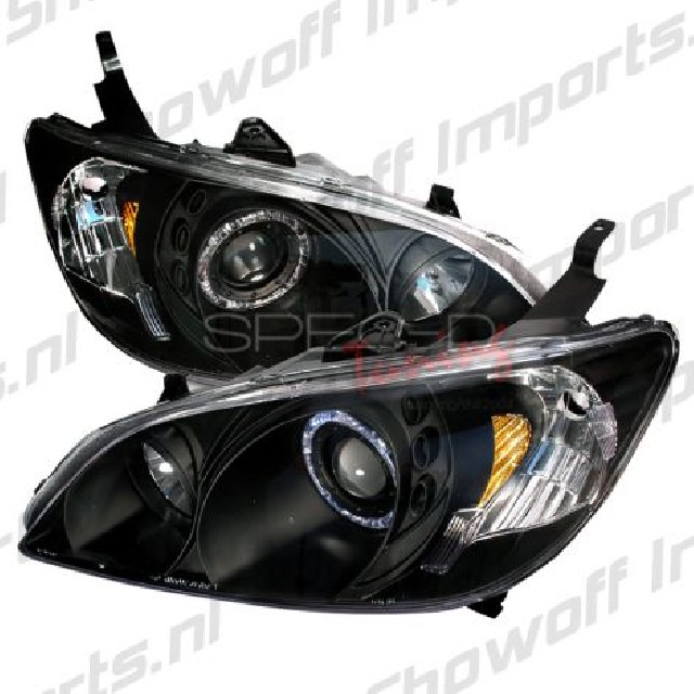 Honda Civic 04-05 2D Coupe Projector Headlights Black