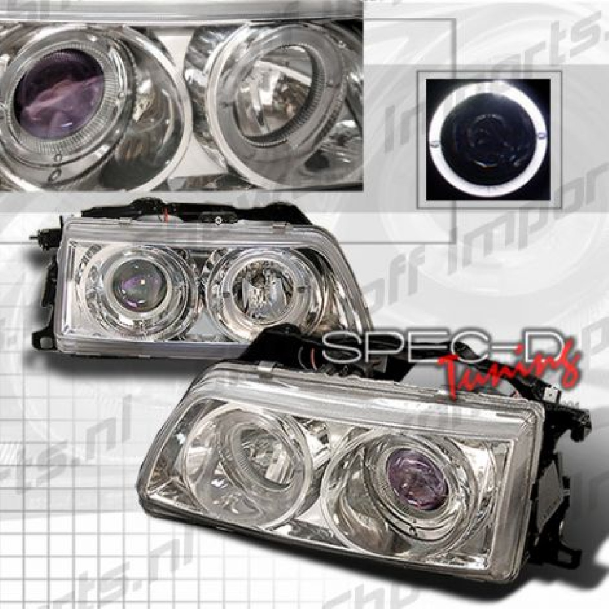 Honda Civic/CRX 90-91 Proj. Headlights Chrome [SR]