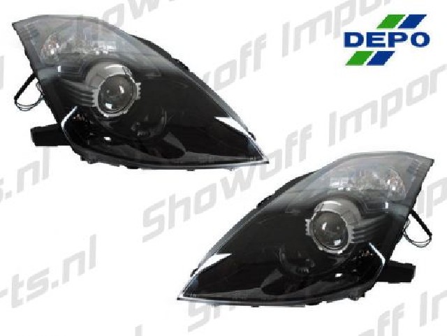 Nissan 350Z 03-09 JDM Projector Headlights Set Black LHD 