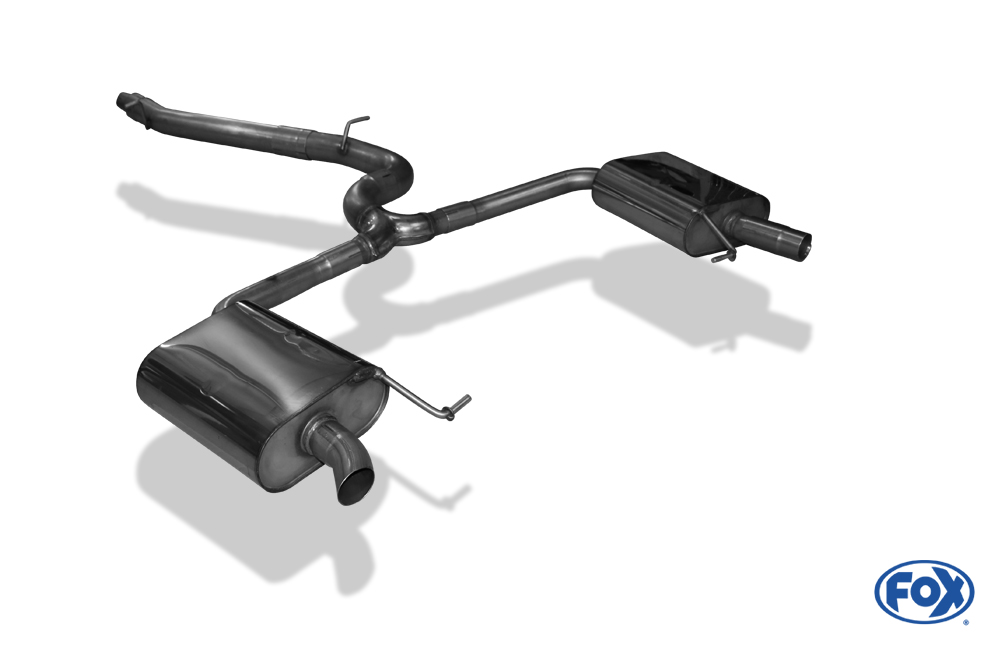 Skoda Octavia 5E RS - TDI - 4x4 mit Benzin-Endrohrblenden Halbanlage rechts/links ab Kat - Austritt der Endrohre in den originalen Benzin-Endrohrblenden
