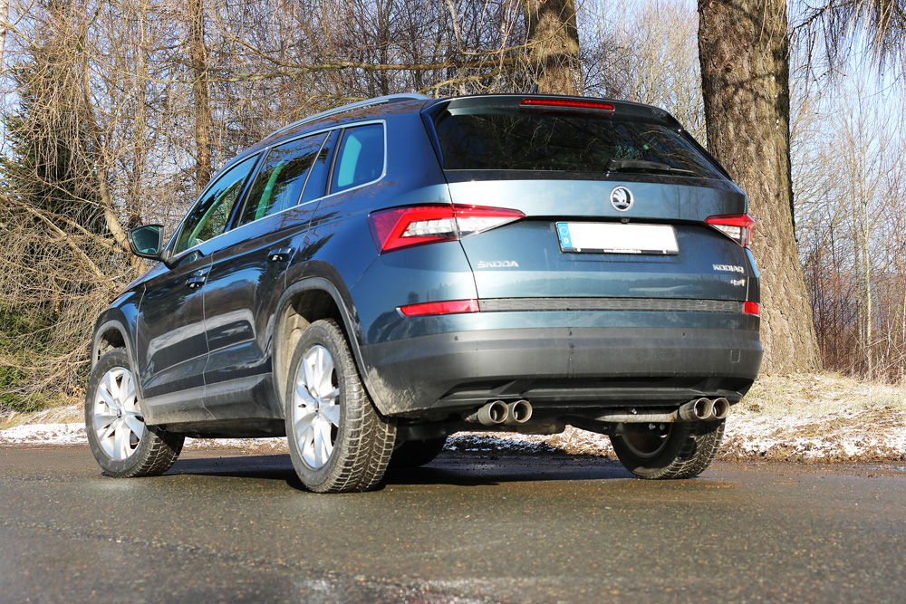 Skoda Kodiaq 4x4 Endschalldämpfer quer - 2x80 Typ 25 rechts/links - Endrohre in der Stoßstange
