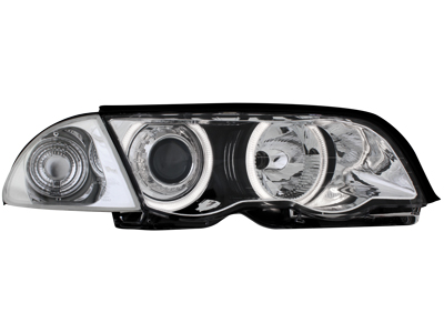 Scheinwerfer BMW 3er E46 Lim. 98-01 2 Standlichtringe chrome Scheinwerfer BMW 3er E46 Lim. 98-01 2 Standlichtringe chrome