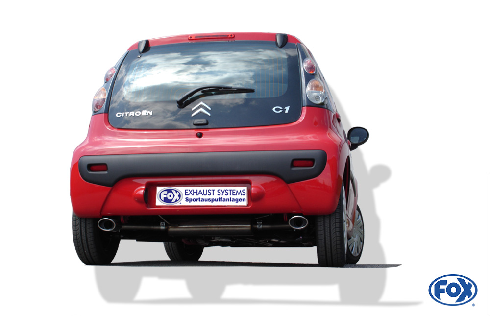 FOX CitroenC1/ Peugeot 107/ Toyota Aygo  Endschalldämpfer Ausgang rechts/links - 106x71 Typ 33 rechts/links
