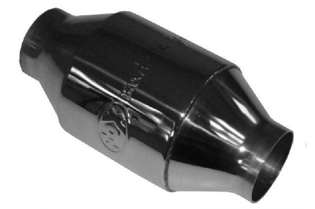 Uni-Metallkat - 300 Zellen Länge: 230mm/ Anschluss: 63mm  - poliert mit FOX Made in Germany Prägung (ohne Gutachten (laut StVo nicht zugelassen))