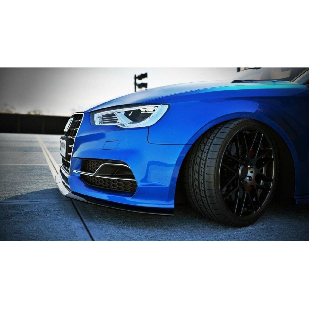 Cup Spoilerlippe Front Ansatz für Audi S3 / A3 S-Line 8V Limousine / Cabrio schwarz matt Cup Spoilerlippe Front Ansatz für Audi S3 / A3 S-Line 8V Limousine / Cabrio schwarz matt
