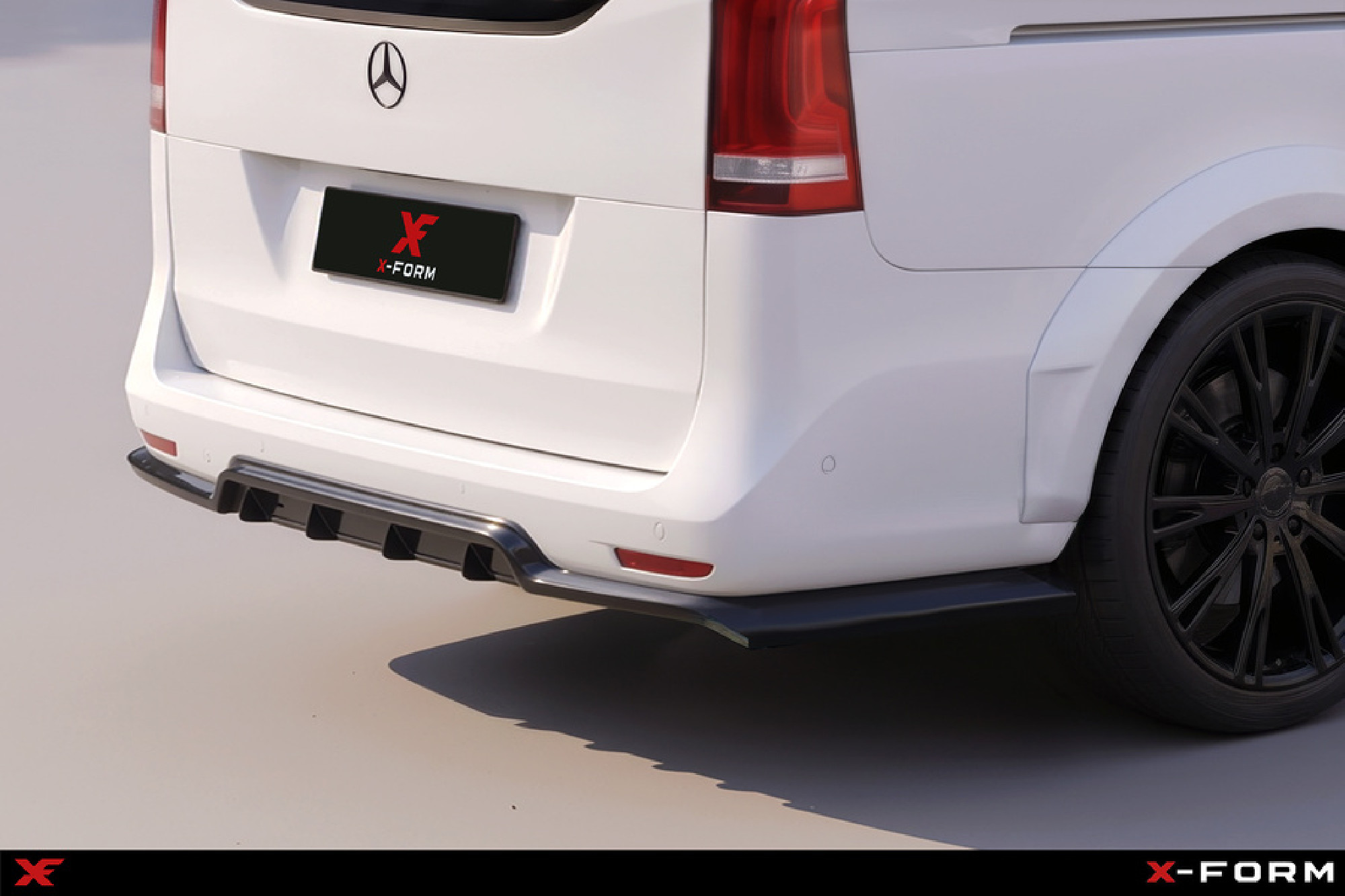  geeignet für Mercedes W447 Heckansatz Heckdiffusor Diffusor inkl. Flossen Flaps Splitters ABS Plastik