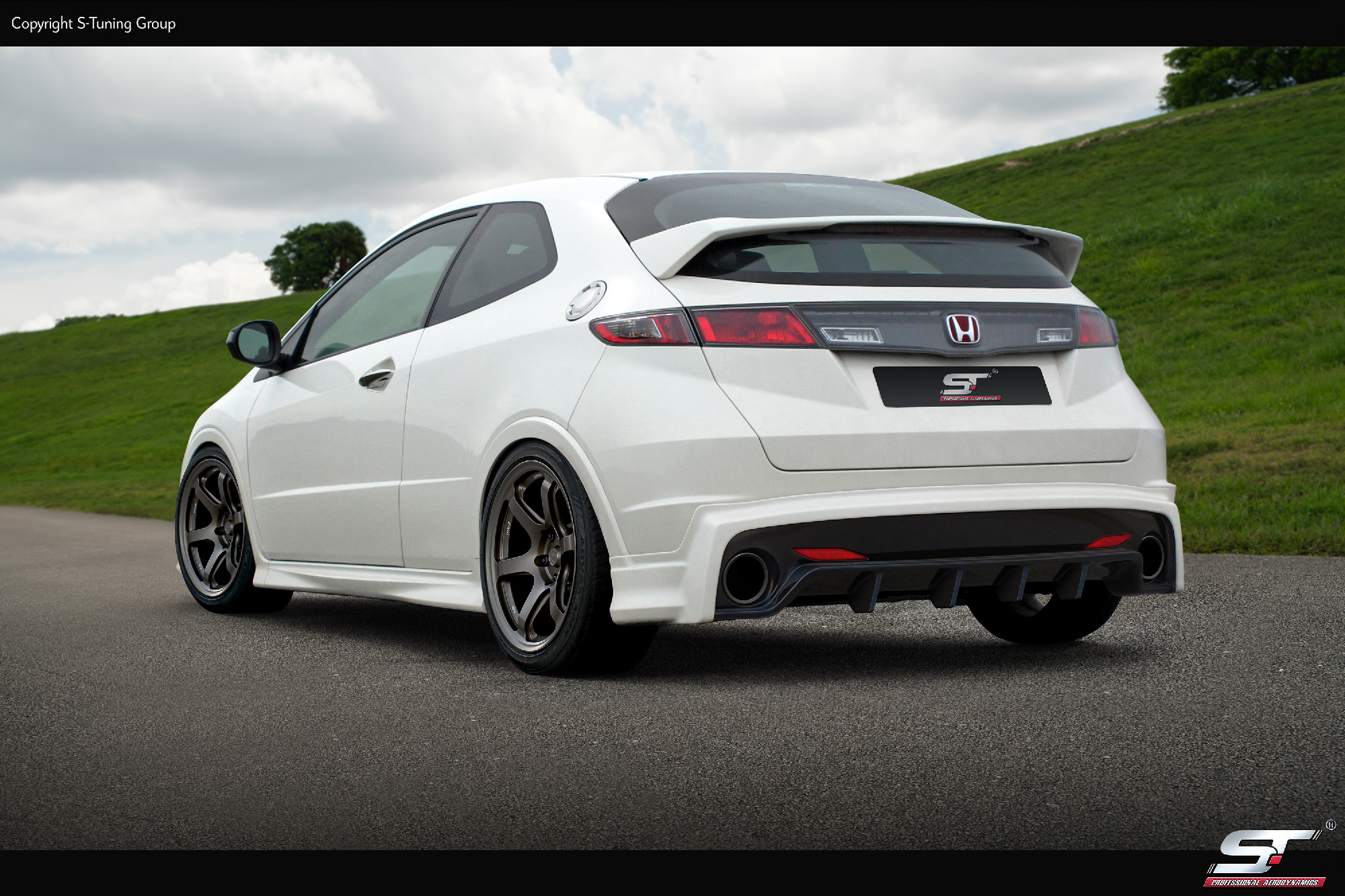 Heckstoßstange für Honda Civic Mk8, Fk, Fn Heckschürze, Heckstoßstange