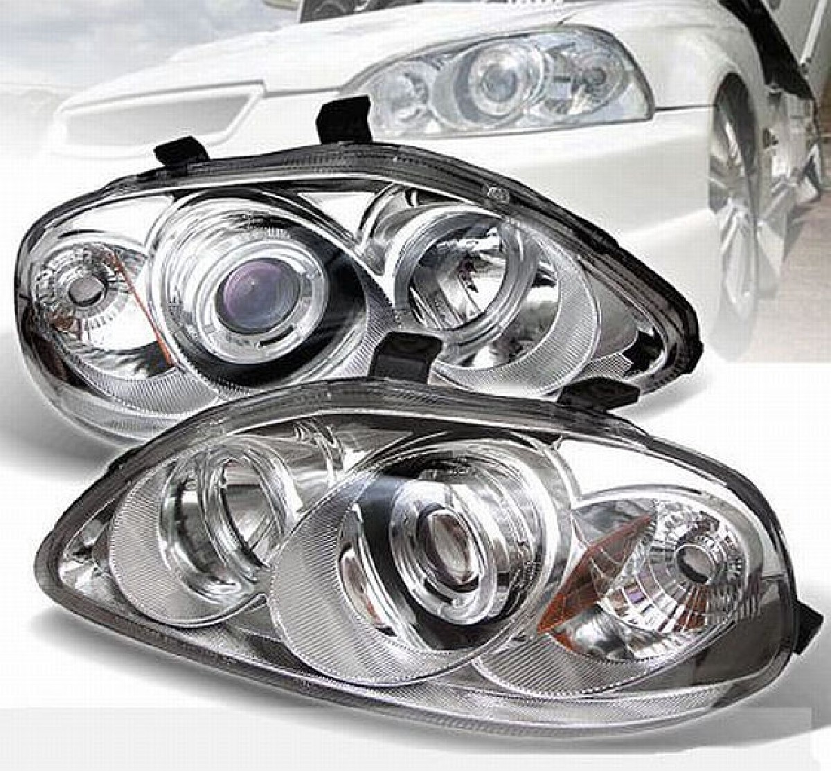 Angel Eyes Scheinwerfer Honda Civic 96-98 Chrom