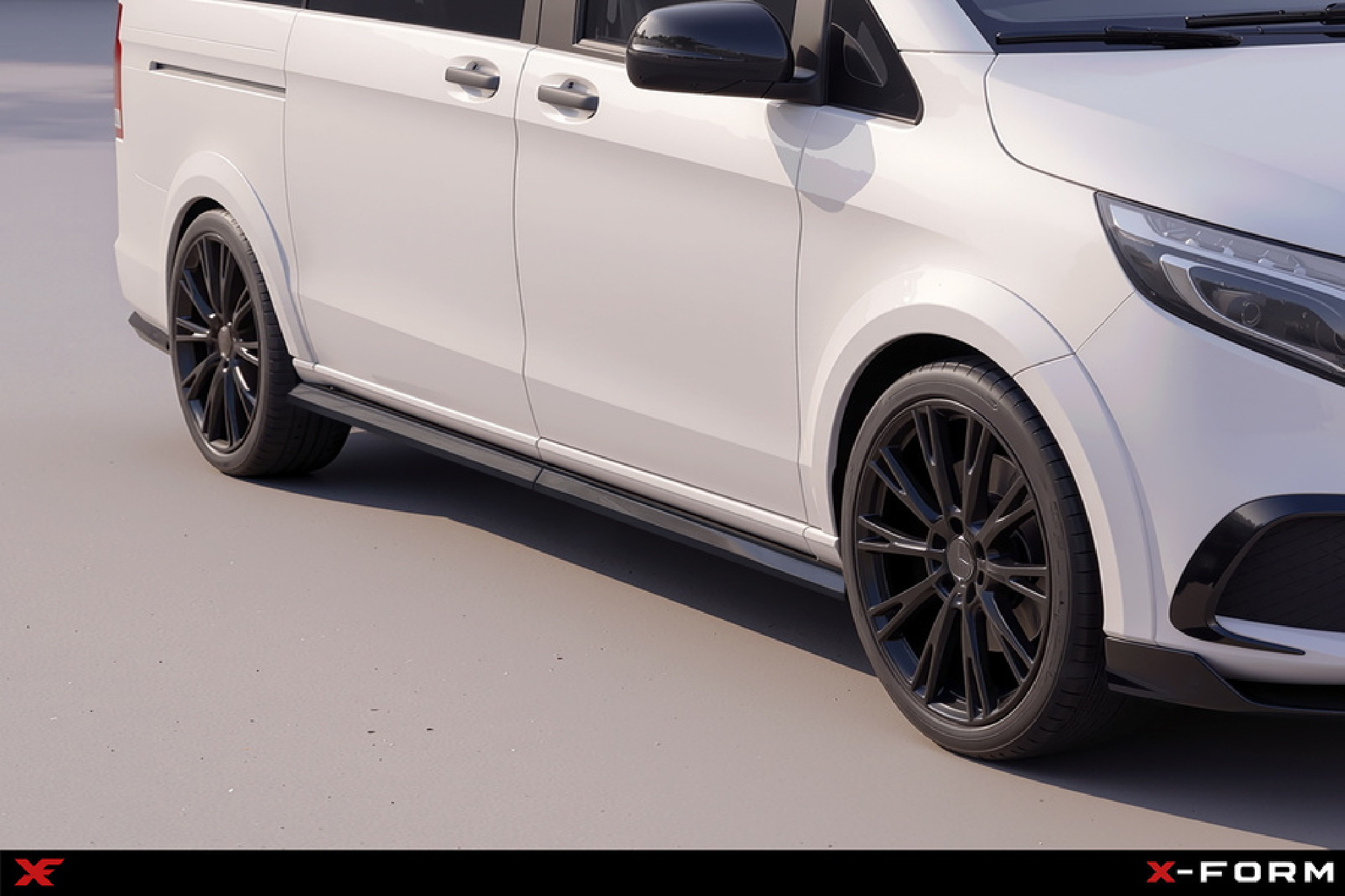  geeignet für Mercedes W447 Glänzend Schwarz ABS Cup Seitenschweller Ansatz