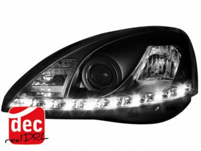 Tagfahrlicht Scheinwerfer Opel Corsa C 01-06 schwarz Tagfahrlicht Scheinwerfer Opel Corsa C 01-06 schwarz