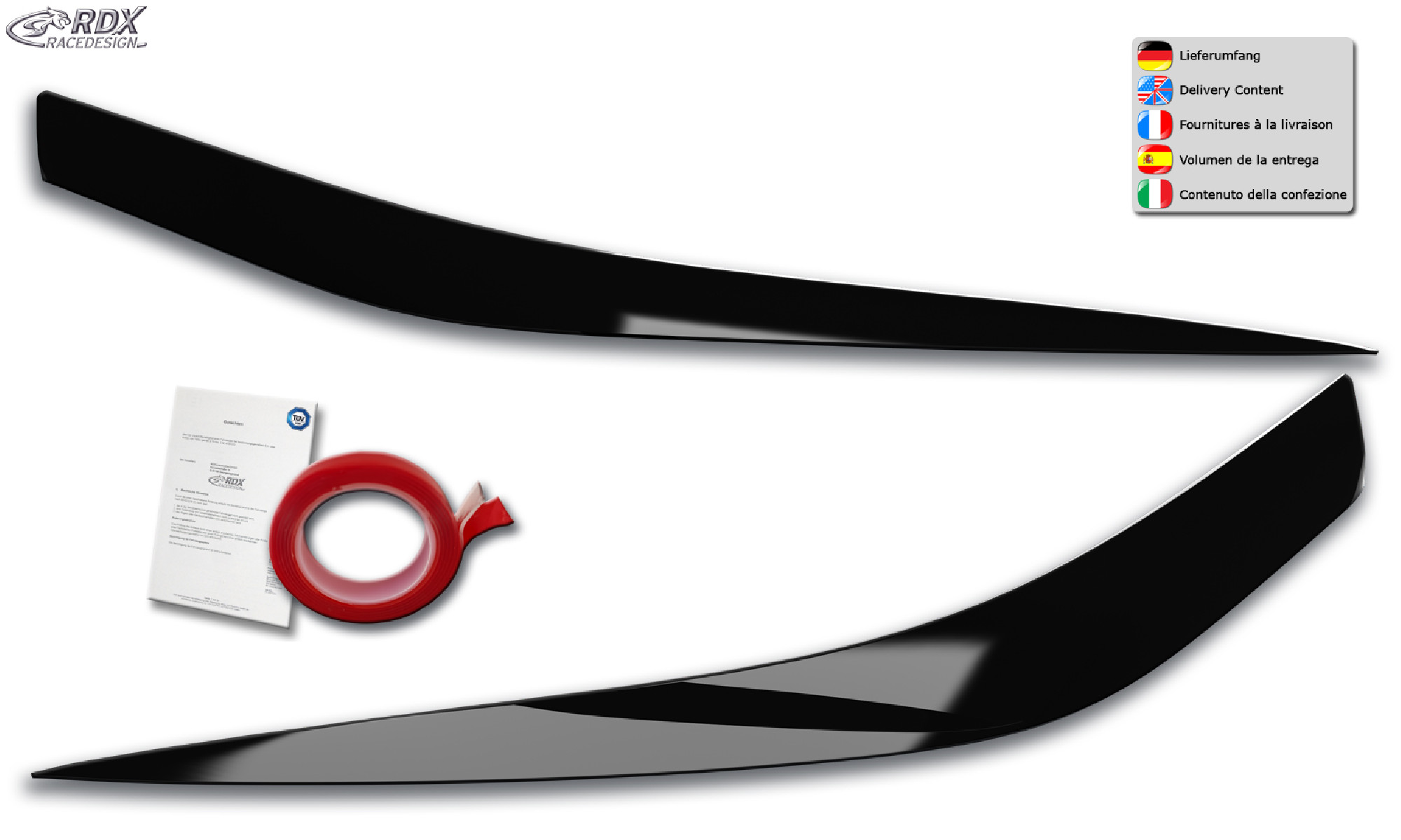 Scheinwerferblenden KIA Ceed Typ CD schwarz glänzend Böser Blick