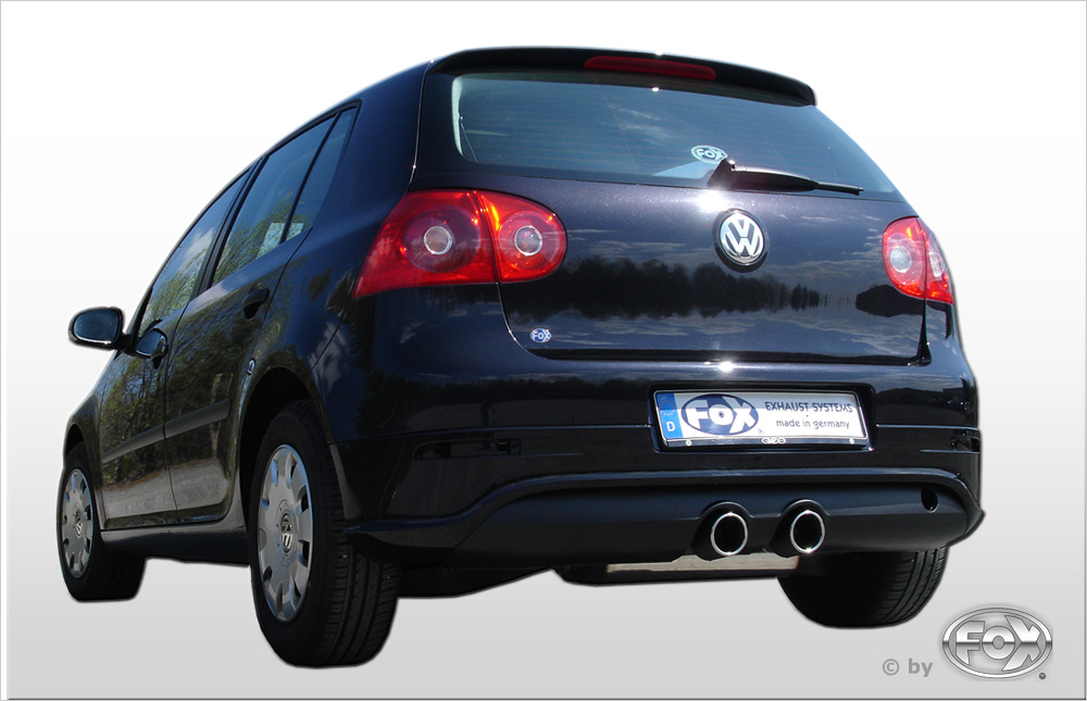 FOX VW Golf V TSI  Endschalldämpfer Ausgang mittig R32-Design - 2x90 Typ 16 mittig