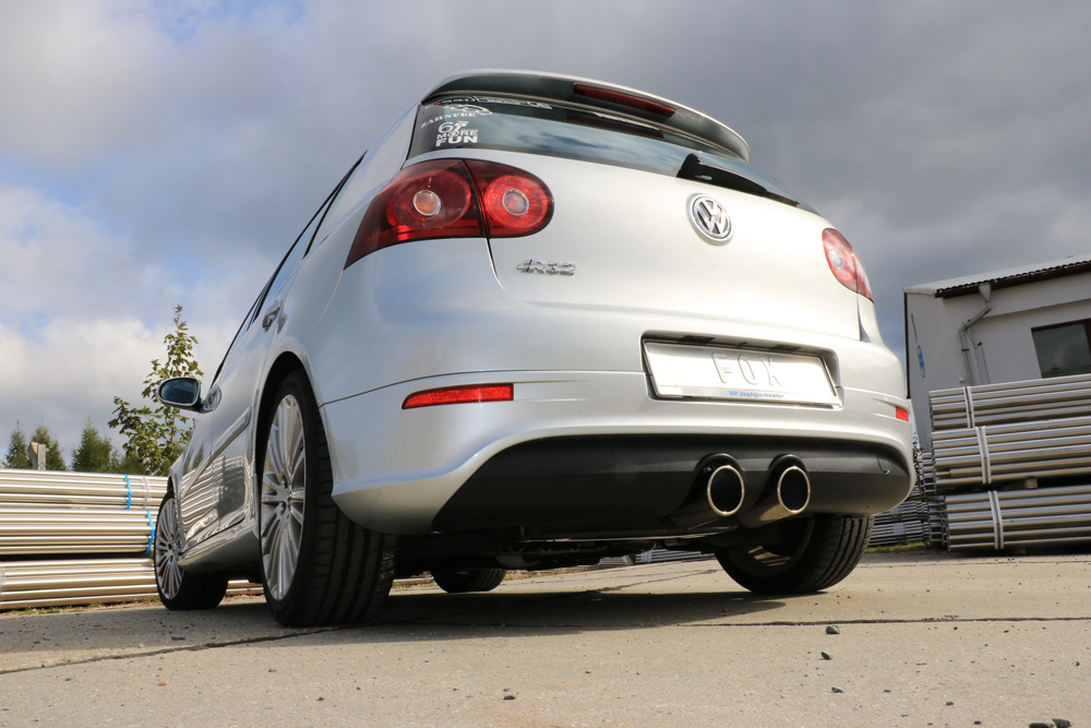 VW Golf V R32 Endschalldämpfer Ausgang mittig - 2x100 Typ 16