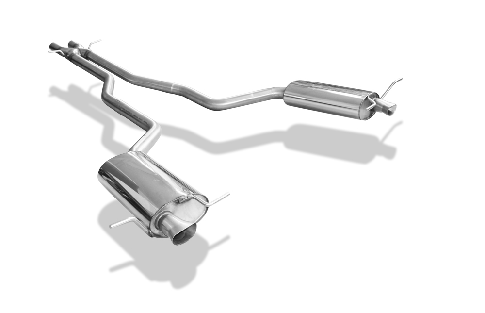 VW Phaeton - 3D Endschalldämpfer rechts/links mit X-Pipe - Austritt der Endrohre in den originalen Endrohren